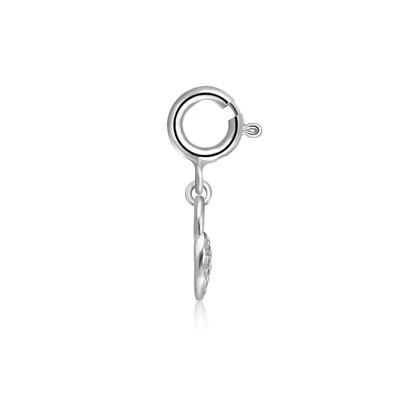 18k Gold Heart Shape Lock Diamond Charms