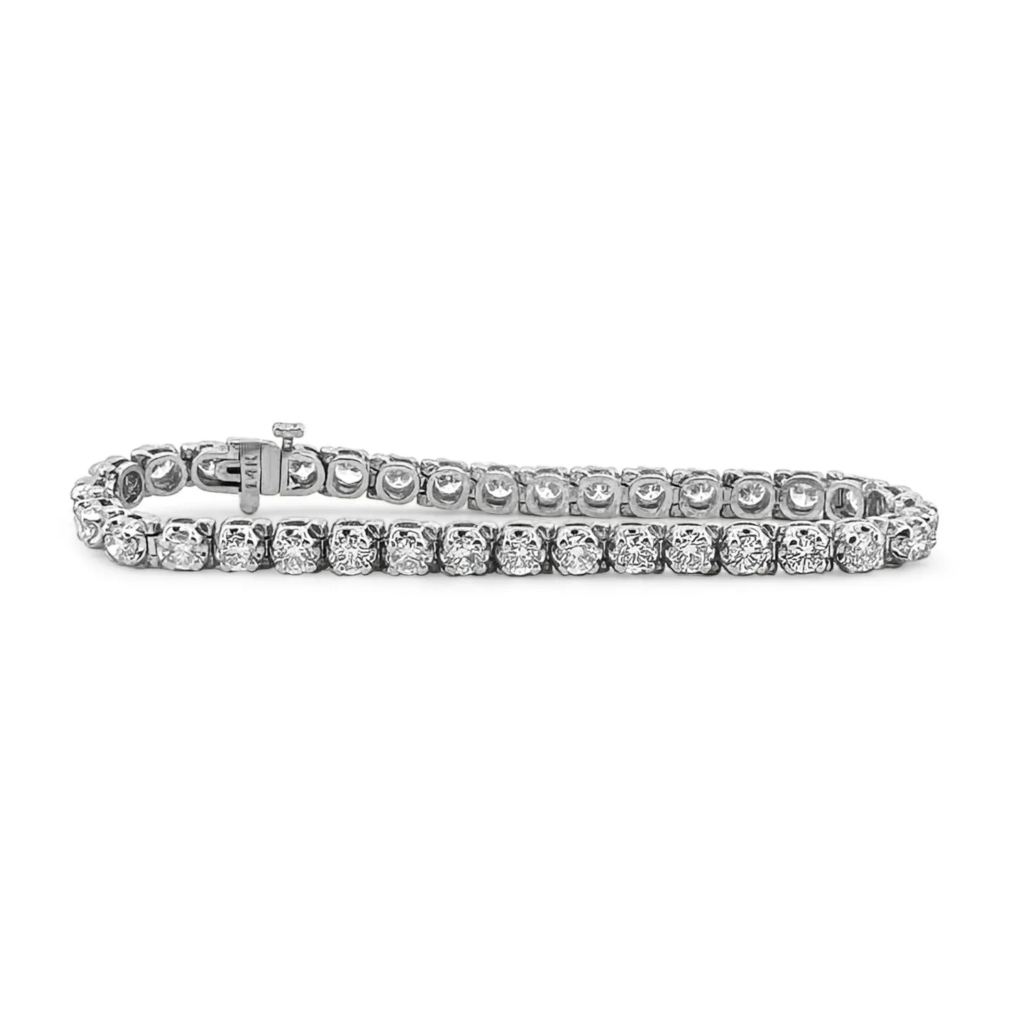 6.53ctw Round Brilliant Diamond Tennis Bracelet in 14k White Gold