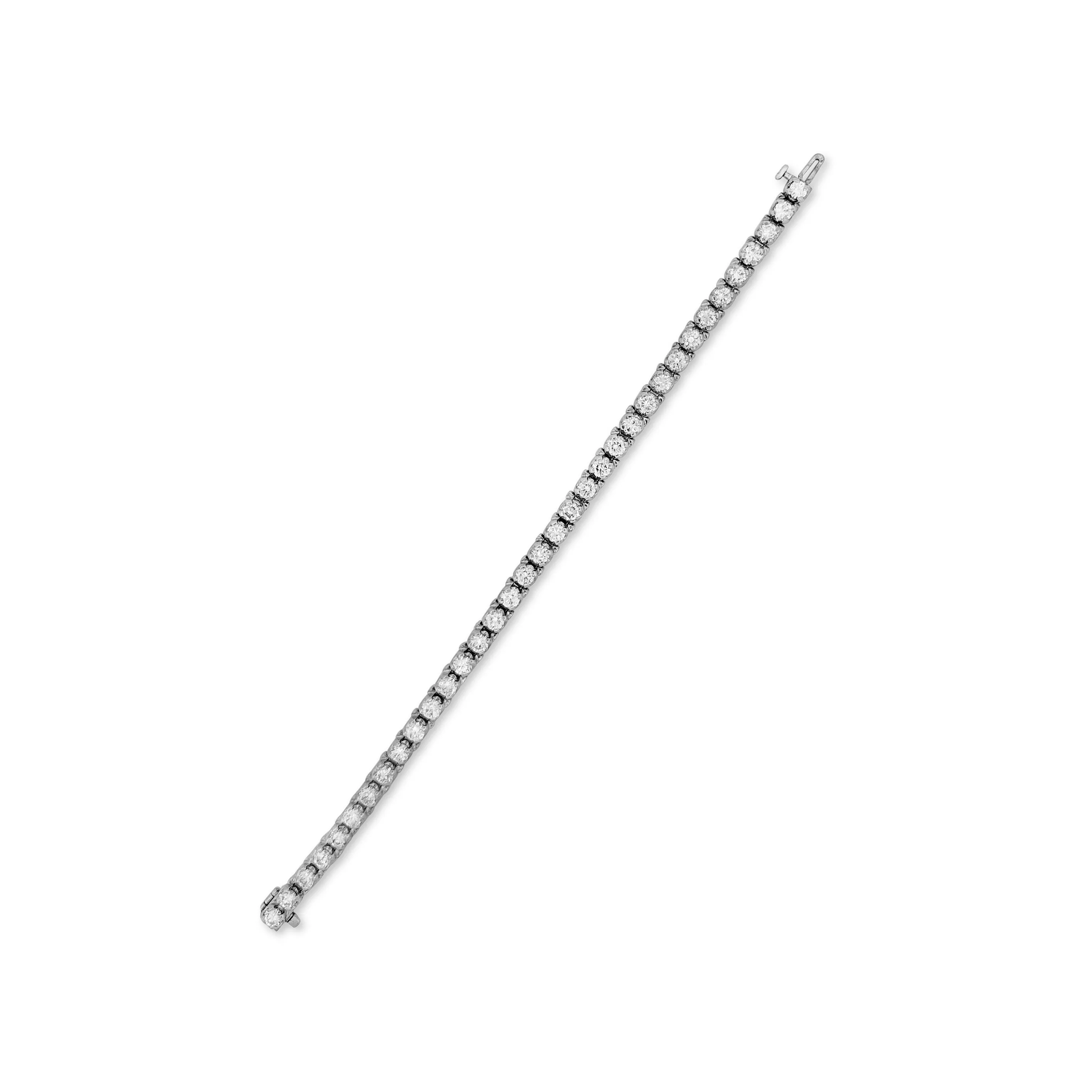 6.53ctw Round Brilliant Diamond Tennis Bracelet in 14k White Gold