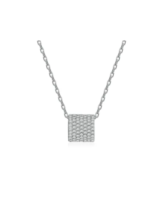 Barrel Necklace 925 Sterling Silver Pave Zircon Statement Dainty Cylinder Necklaces