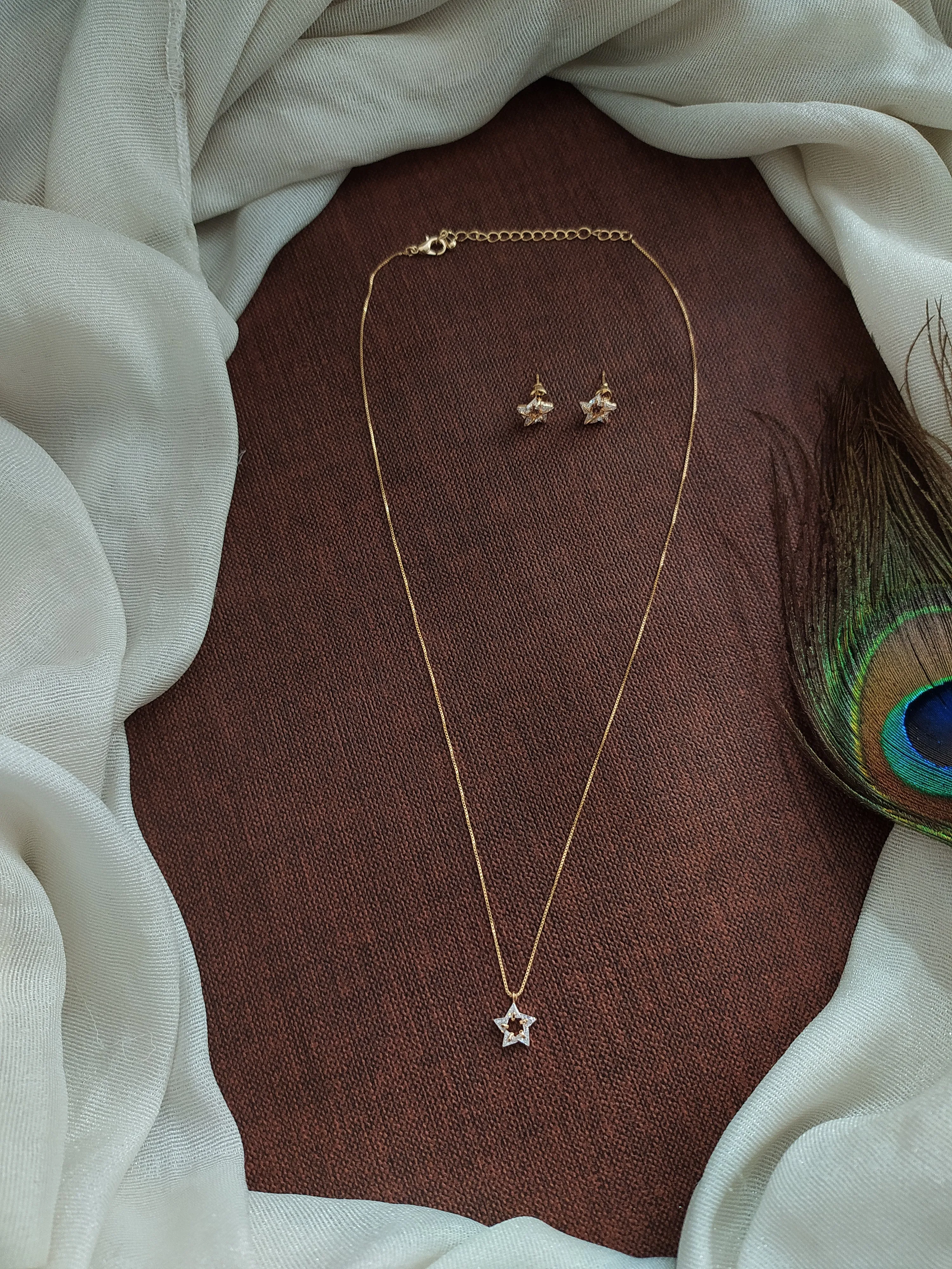 Chain with Star Pendant and Studs