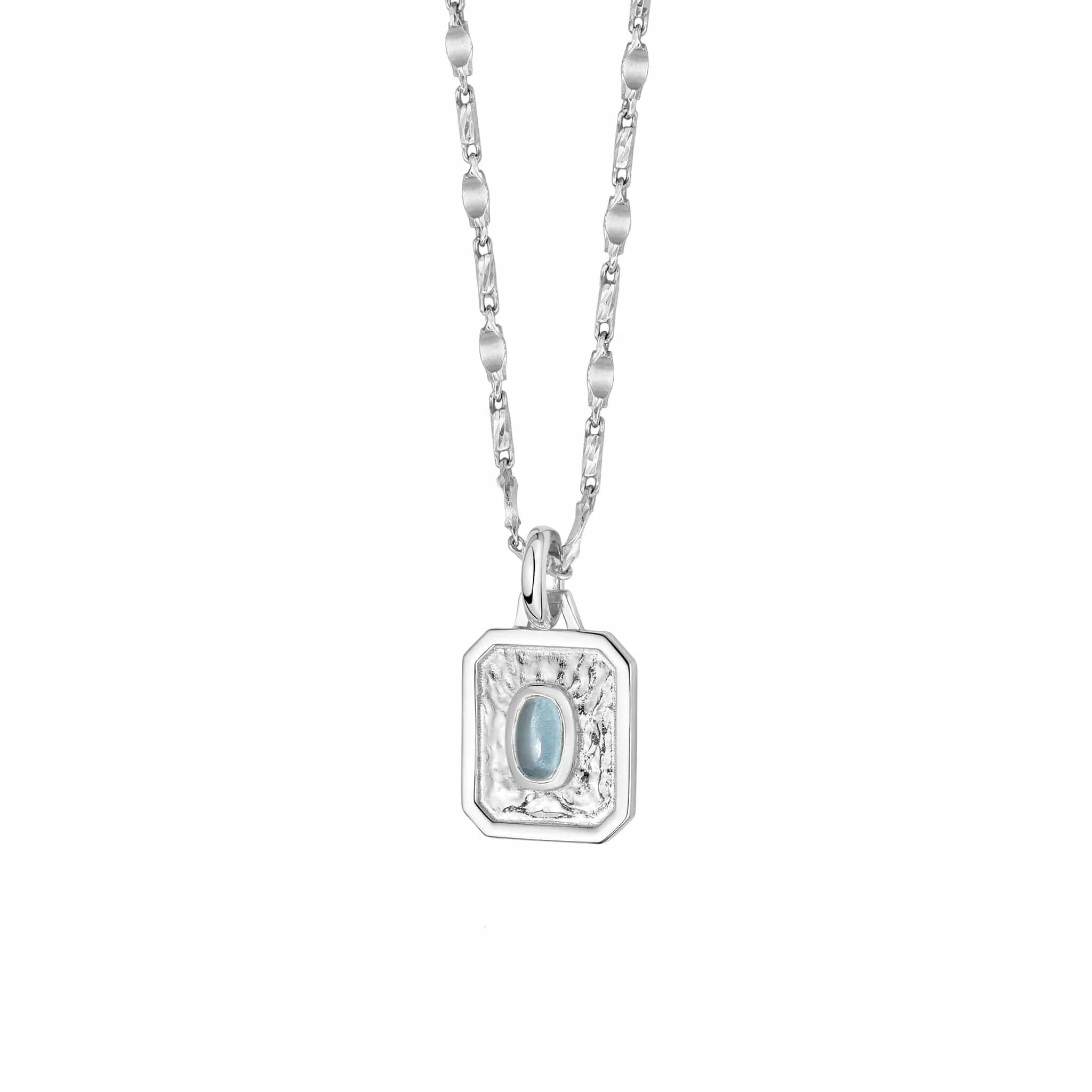 December Blue Topaz Birthstone Necklace Sterling Silver