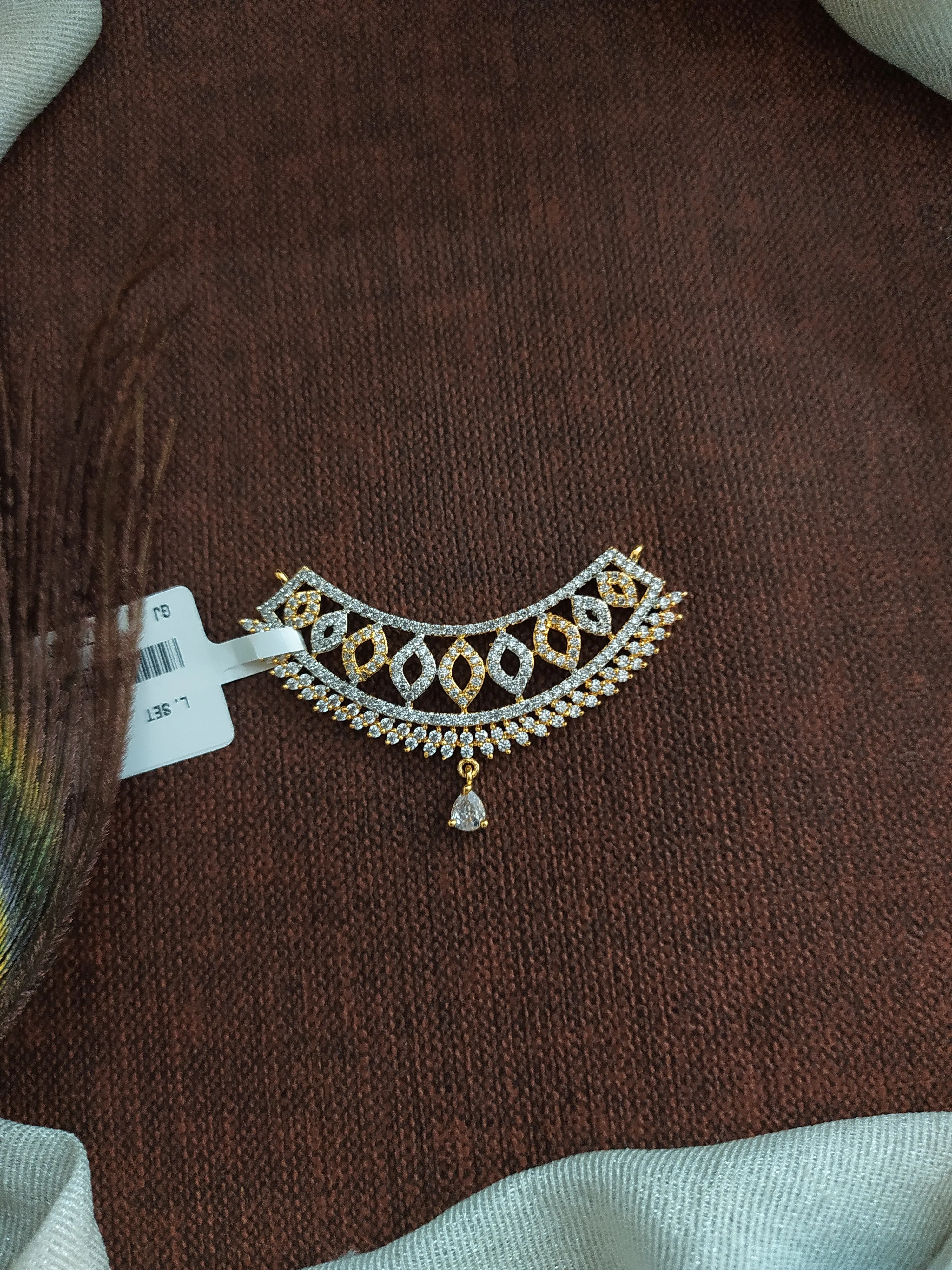 Diamond Finish Zircon Mangalsutra Pendant Set – Elegant Karwa Chauth Special