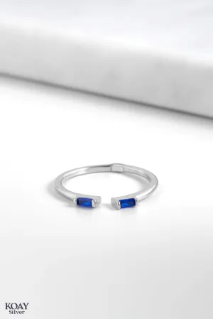 Double Zircon Blue Ring (03)