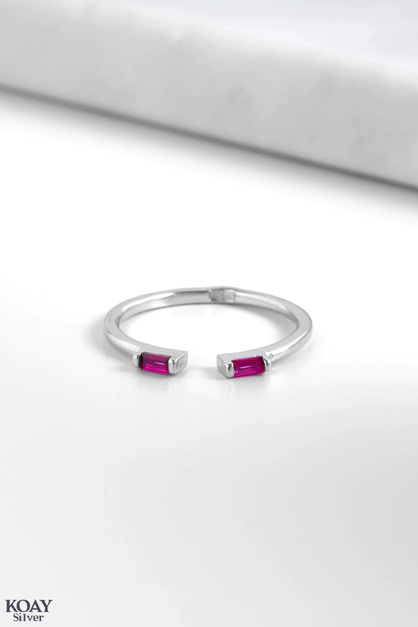 Double Zircon Hot Pink Ring (03)