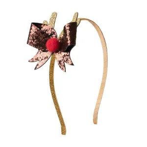 Glitter Reindeer Christmas Headband - Kids Holiday Headband
