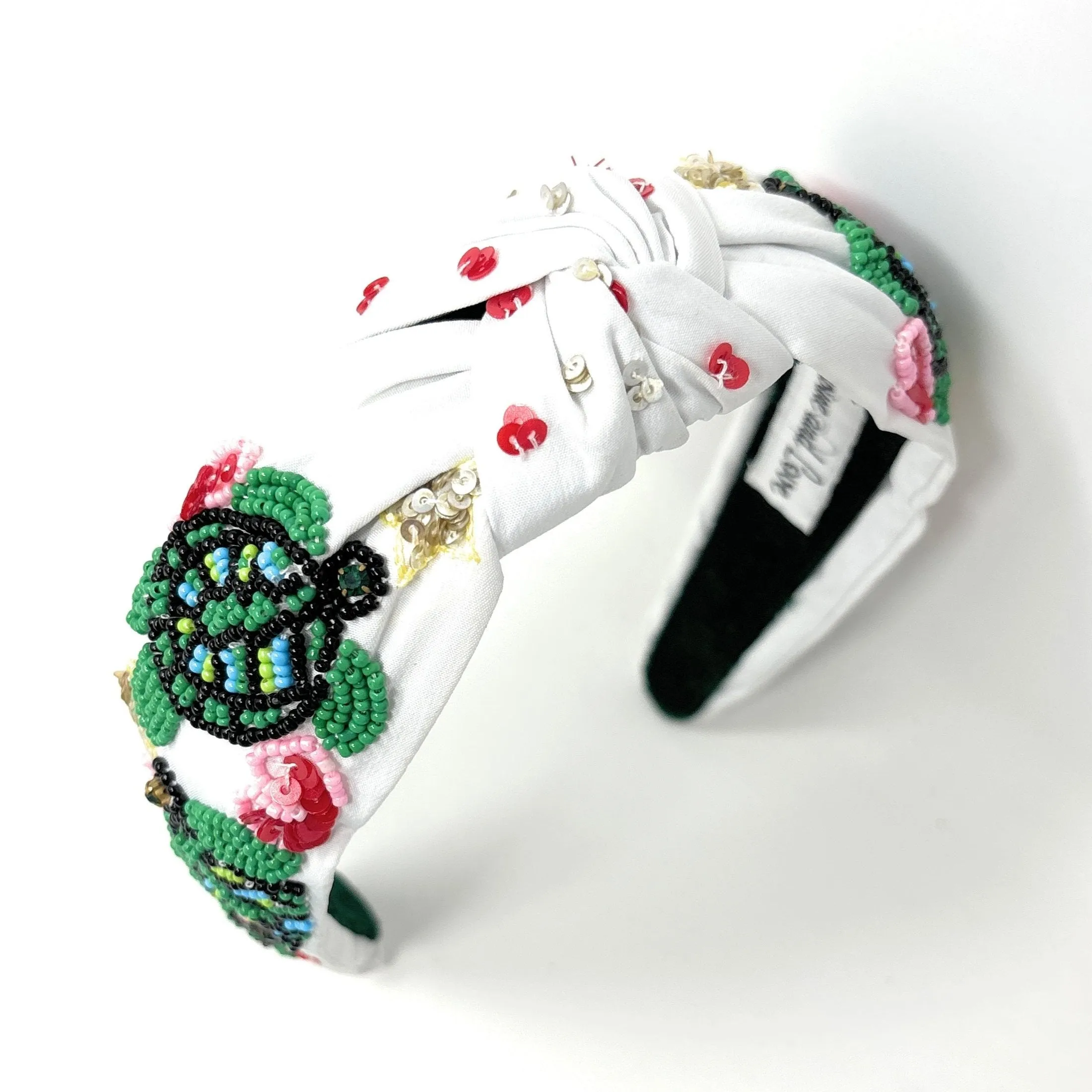 Hand Beaded Sea Turtle Top Knot Headband