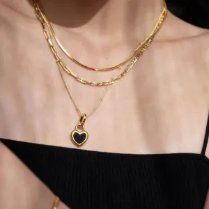Heart Black Onyx Necklace