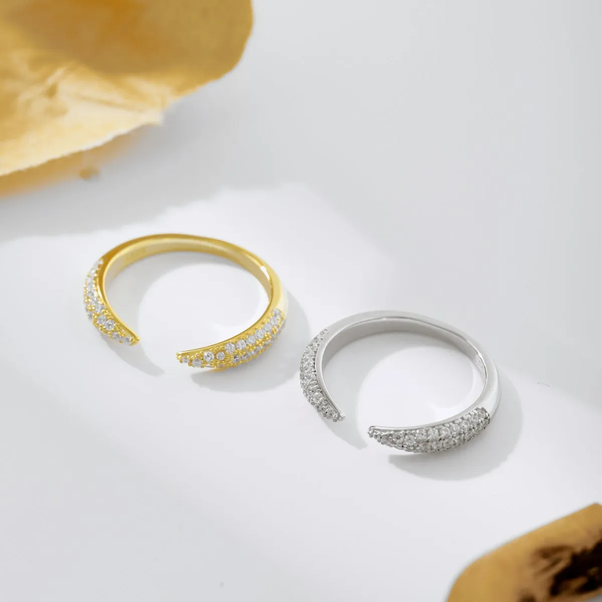 Stackable Pave Open Claw Eternity Ring