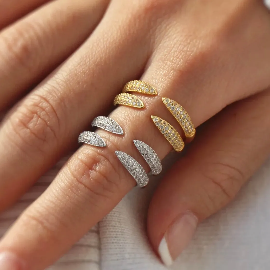 Stackable Pave Open Claw Eternity Ring