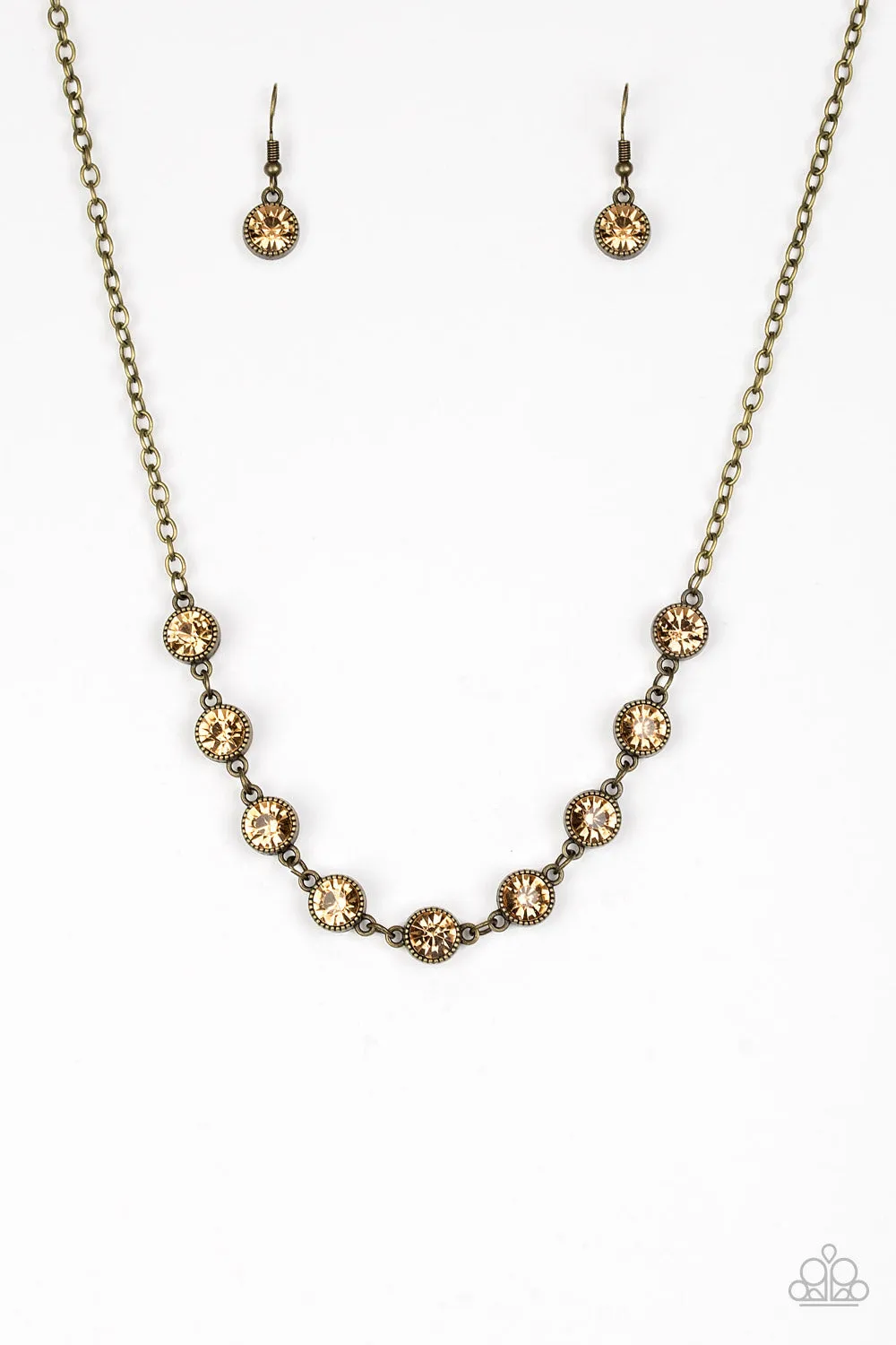 Starlit Socials - Brass Necklace - Paparazzi Accessories