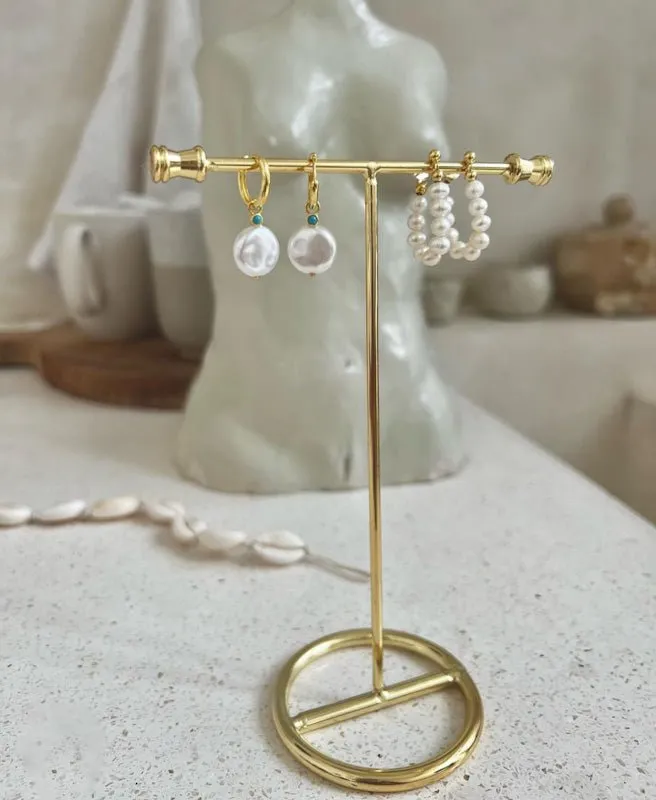 Tropea Pearl and Turquoise Hoop