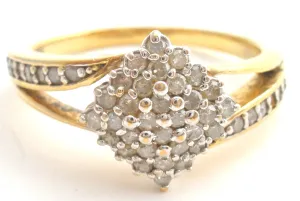 Vermeil 925 Diamond Cocktail Ring Bradford Exchange