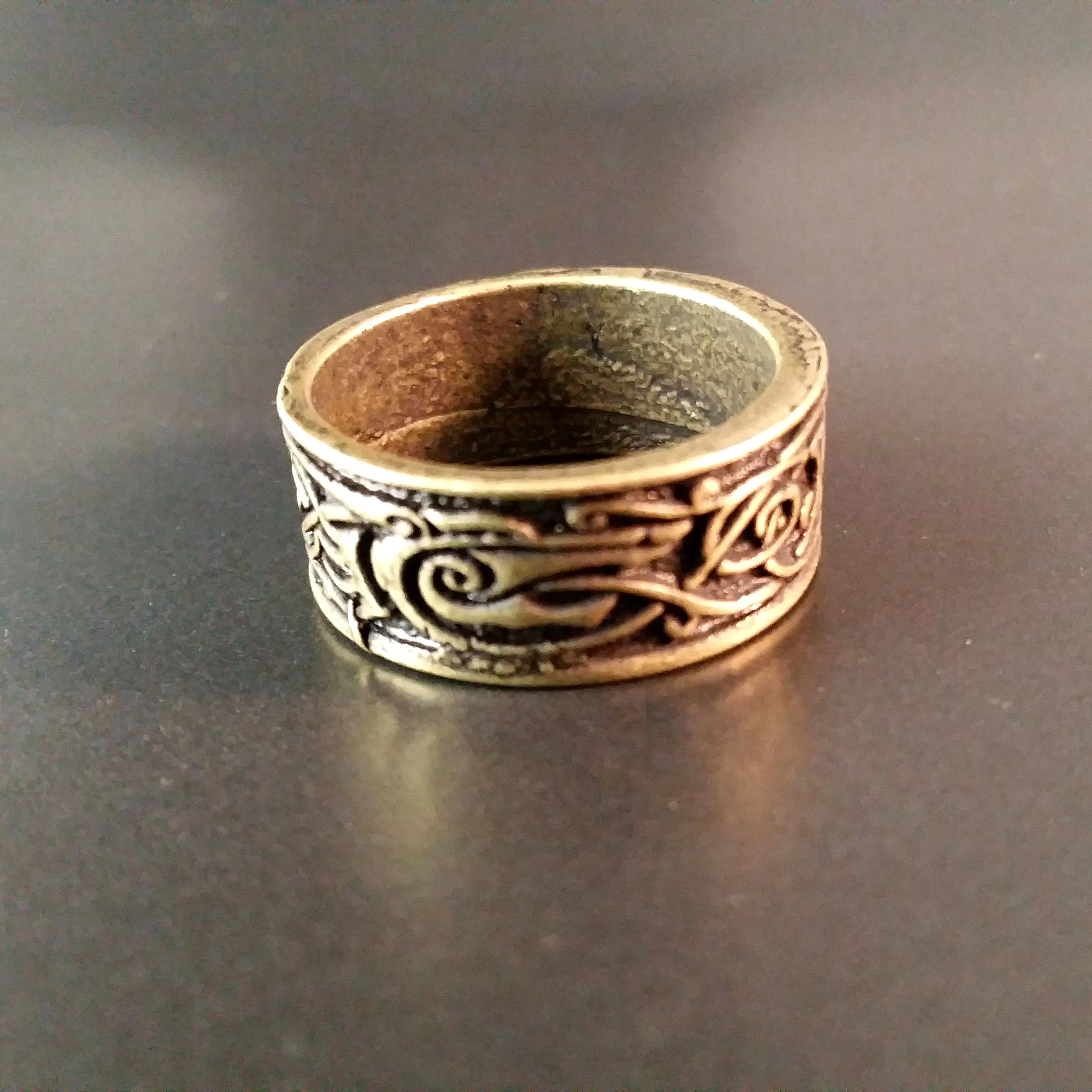 Wolf Ring Bronze Celtic Viking Knotwork